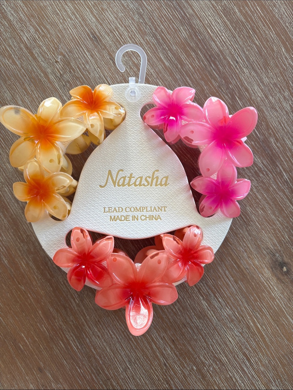 Natasha Couture Floral Hair Claws - Pink, Orange, Peach